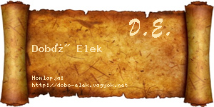 Dobó Elek névjegykártya